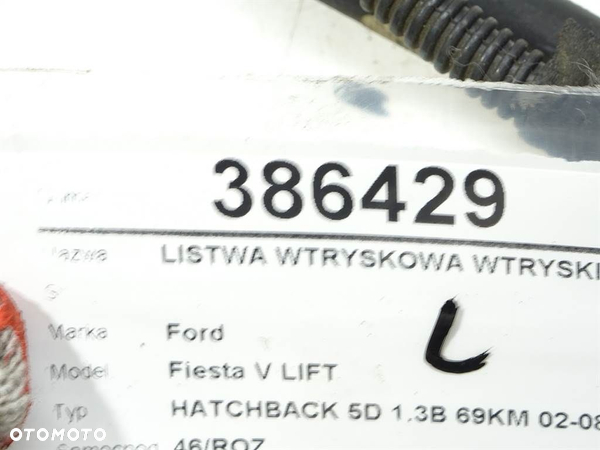 LISTWA WTRYSKOWA WTRYSKIWACZE FORD FIESTA V (JH_, JD_) 2001 - 2014 1.3 51 kW [69 KM] benzyna 2001 - - 6