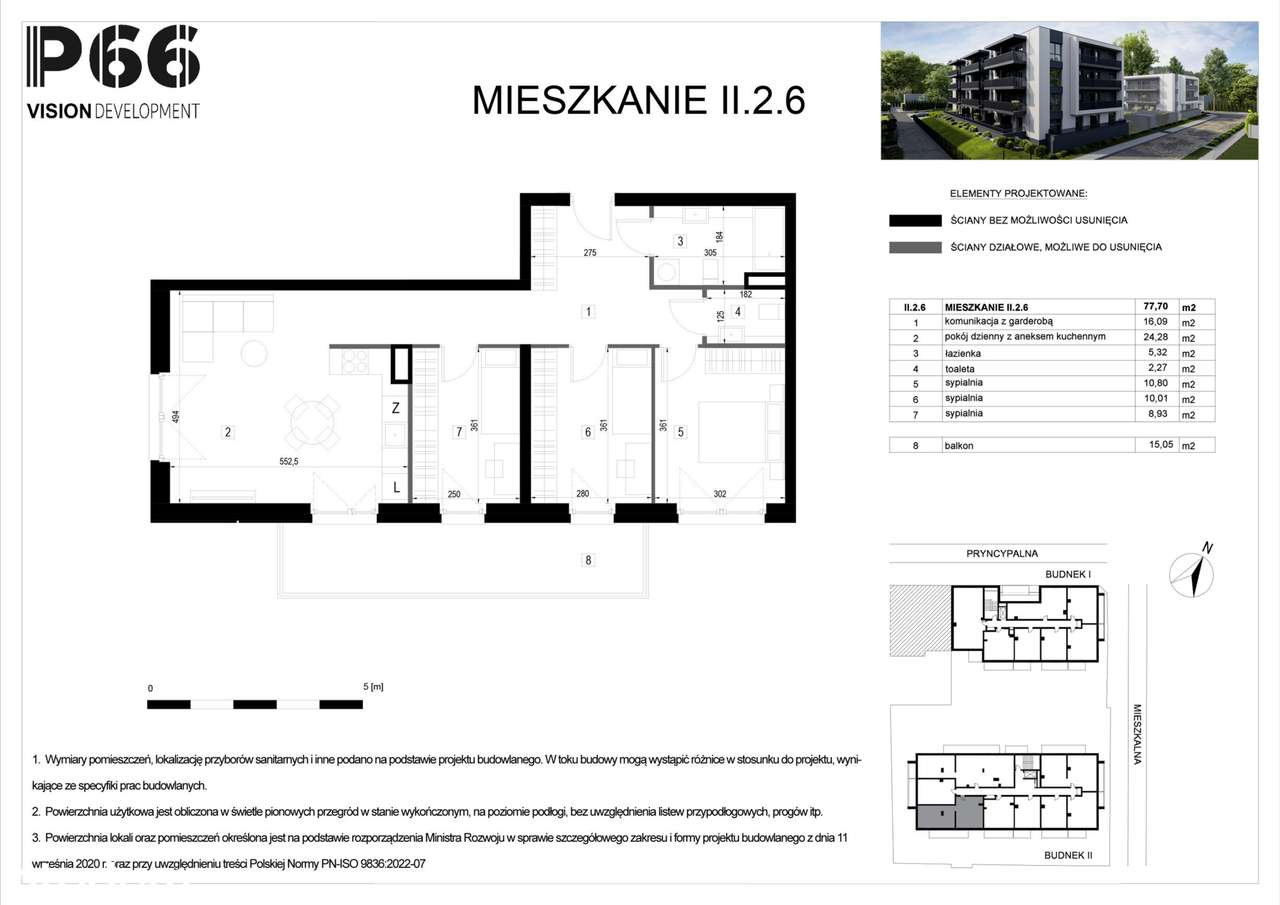 4-pokojowe mieszkanie 77m2 + balkon - Pełny obrazek: 2/9