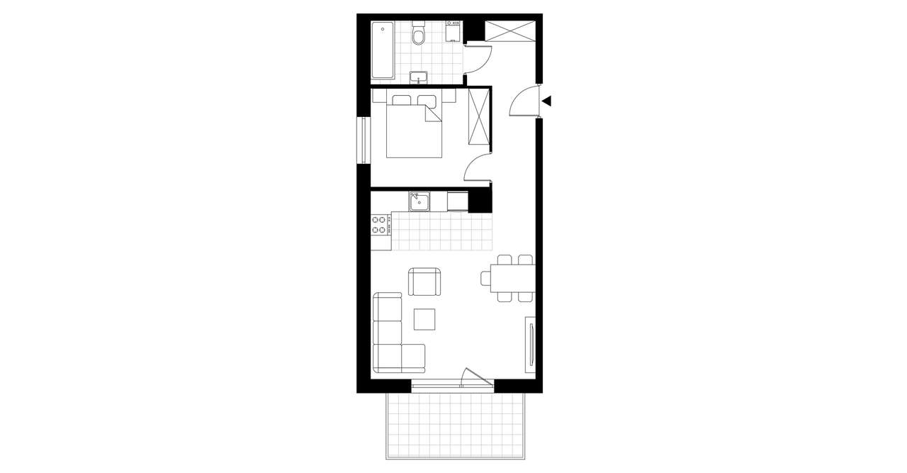 2-pokojowe mieszkanie 47m2 + balkon Bezpośrednio - Pełny obrazek: 4/6