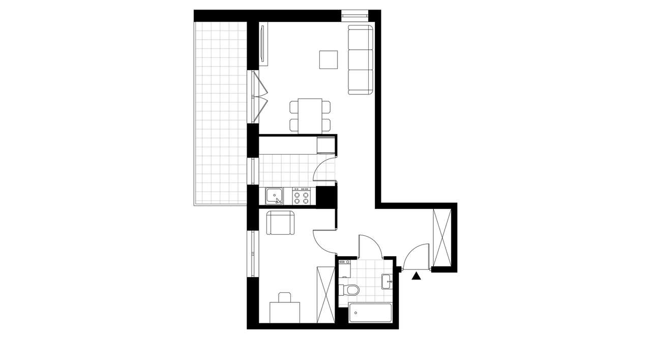 2-pokojowe mieszkanie 42m2 + balkon Bez Prowizji - Pełny obrazek: 3/6