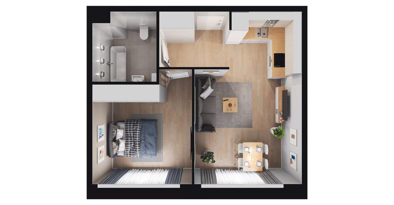 J​N 190 etap I​I | mieszkanie 2-pok. | A_03 - Pełny obrazek: 3/9