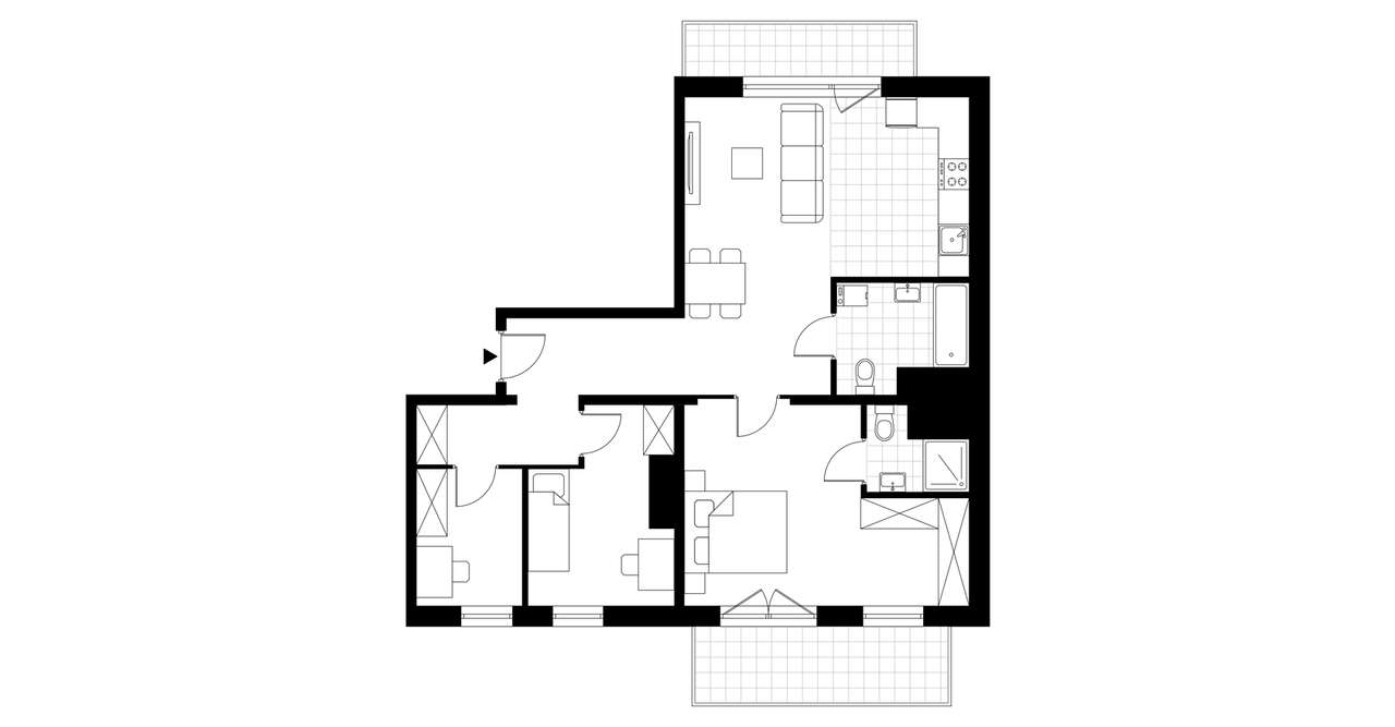 4-pokojowe mieszkanie 79m2 + 2 balkony - Pełny obrazek: 3/8