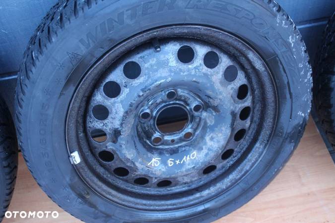 KOŁA FELGI STALOWE OPONY ZIMOWE DUNLOP 185/60 R15 OPEL 5x110 ET43 - 6