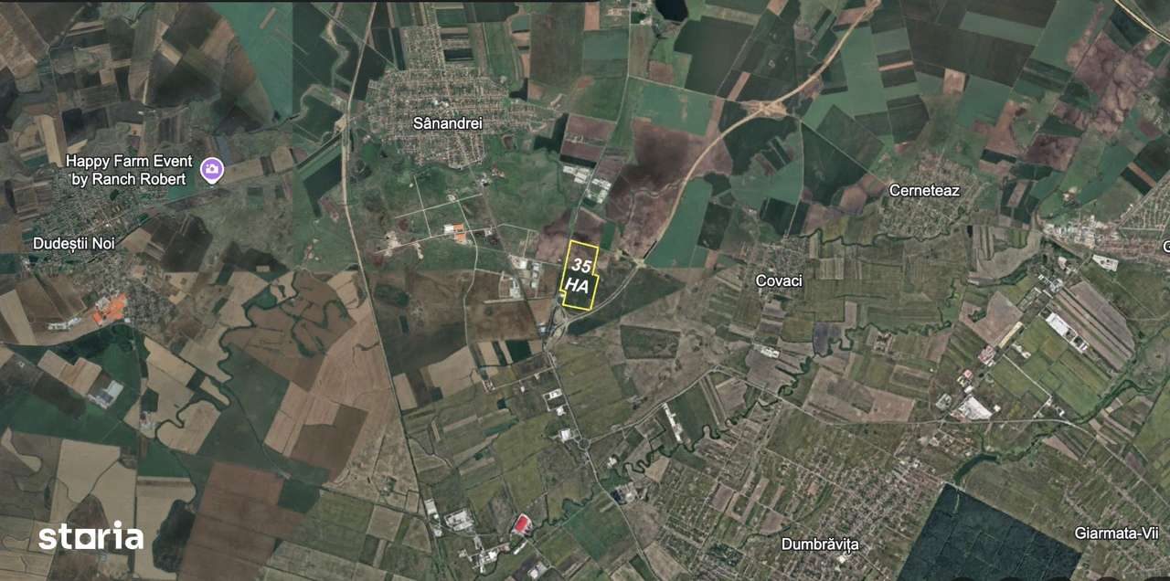 Sanandrei Teren 35 Hectare | Centura - Autostrada - Hale - PUZ Aprobat - Imagine principală: 3/5