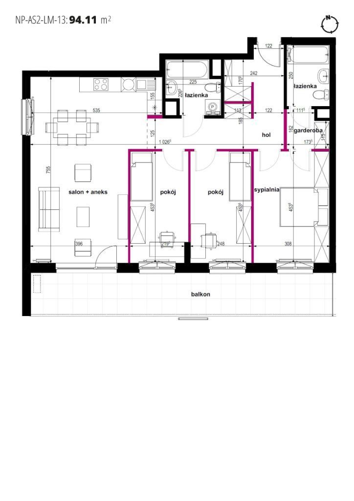 Nowe mieszkanie 4 pokojowe 94,11m2 AS2-13