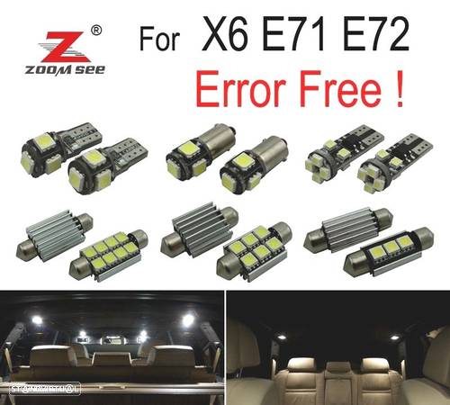 KIT COMPLETO DE 22 LÂMPADAS LED INTERIOR PARA BMW X6 E71 E72 X6 M 2008 -2014 - 1