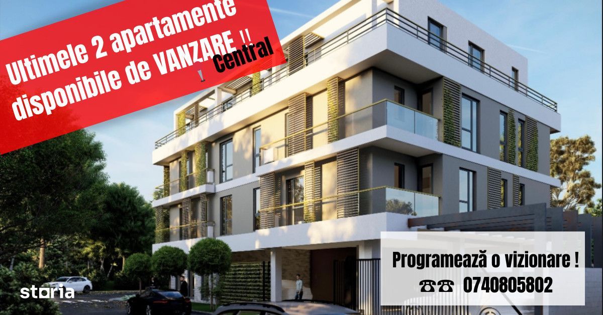 De vanzare, apartament cu 2 camere, BLOC NOU, zona Centrala