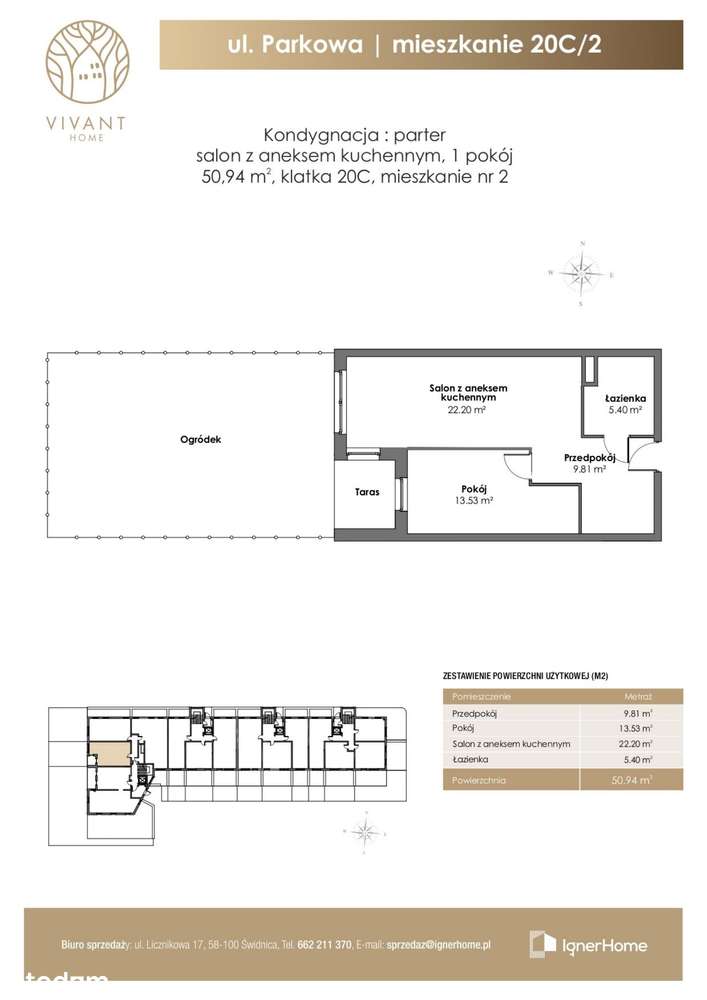 Mieszkanie 2 pok.+miejsce naziemne+komórka - Pełny obrazek: 2/9