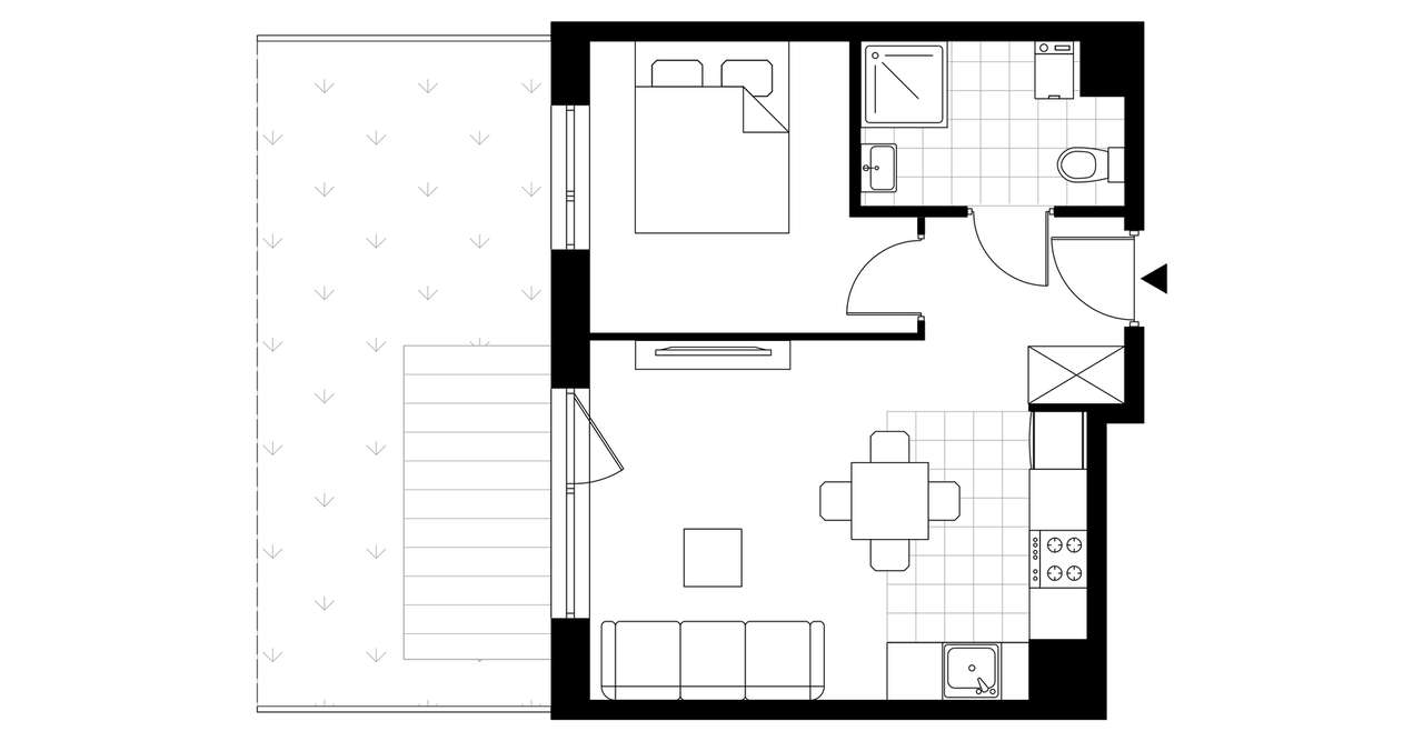 2-pokojowe mieszkanie 35m2 + ogródek - Pełny obrazek: 3/8