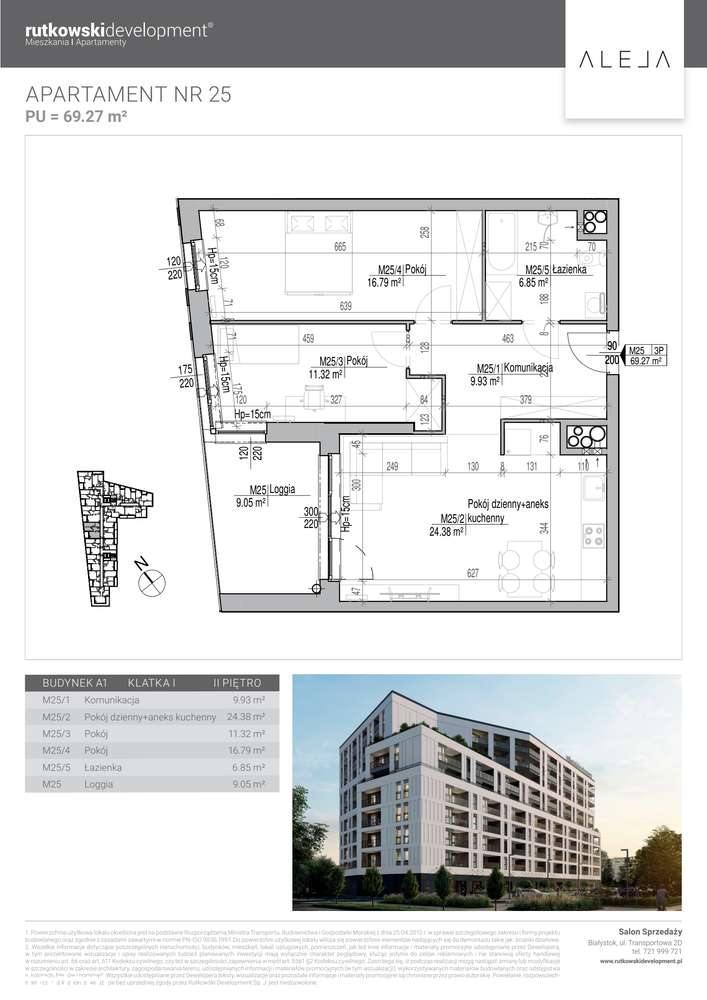 3-pokojowe mieszkanie 69m2 + loggia Bezpośrednio - Pełny obrazek: 2/7