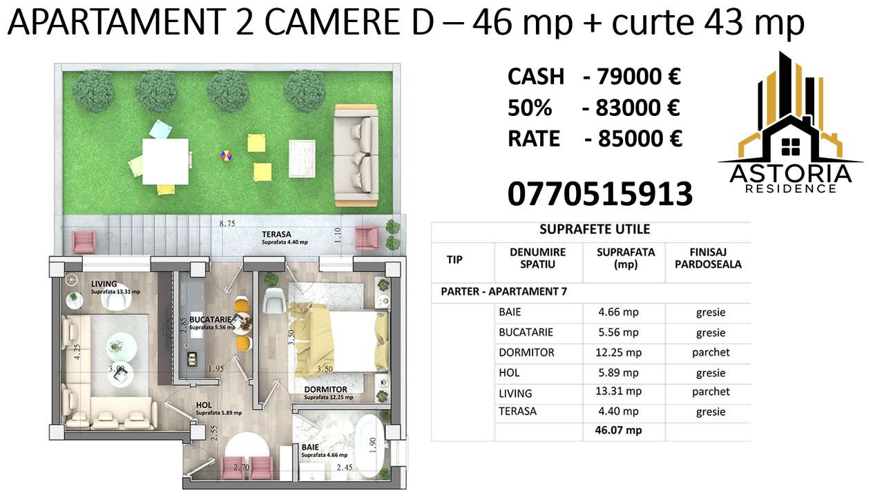 DISCOUNT 6% Astoria Residence Apartamente 1 - 2 camere  Lunca Cetatuii-19