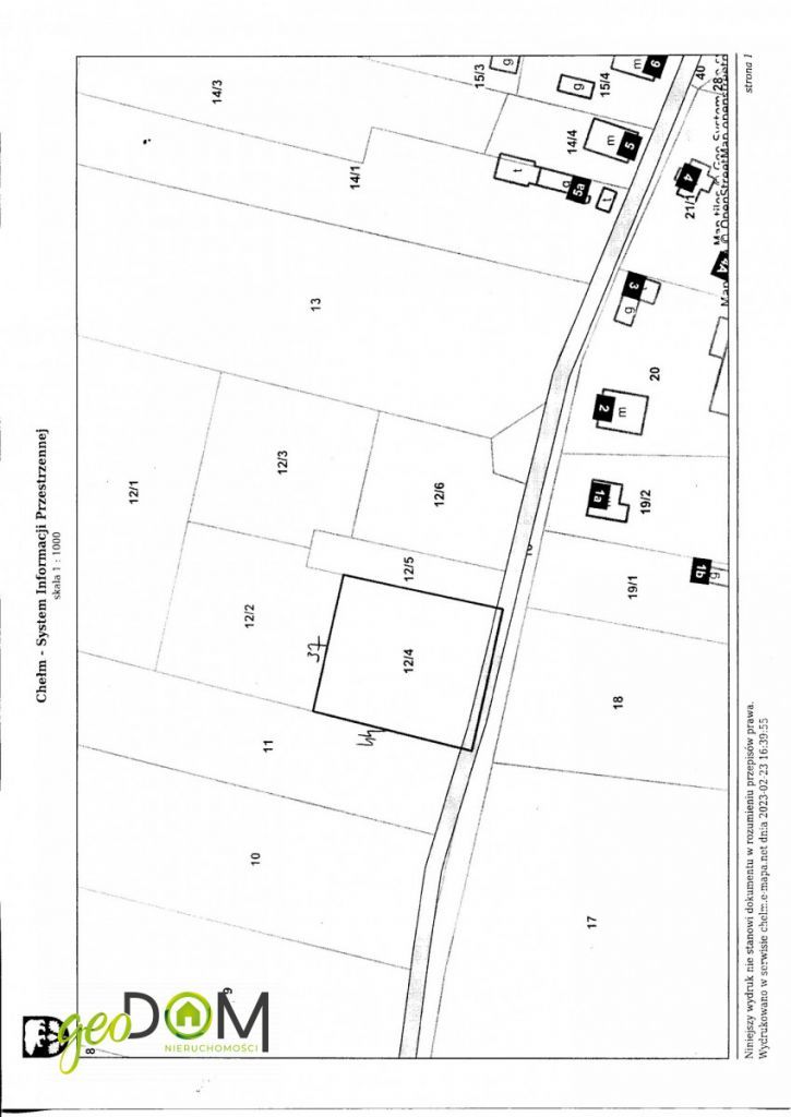 Działka budowlana 1632m2 37x44 Podgórze