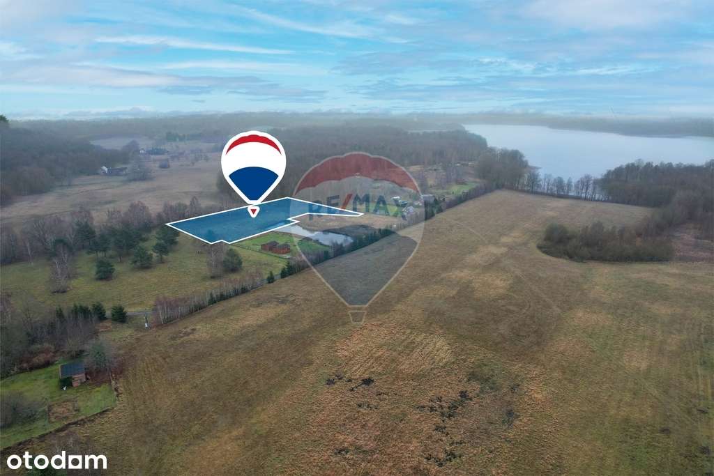 Działka ze stawem, przy jeziorze Wielatowo MPZP-0