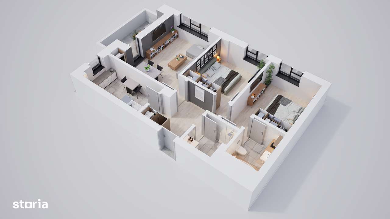 Apartament 3 camere, complex privat cu spatii verzi-3