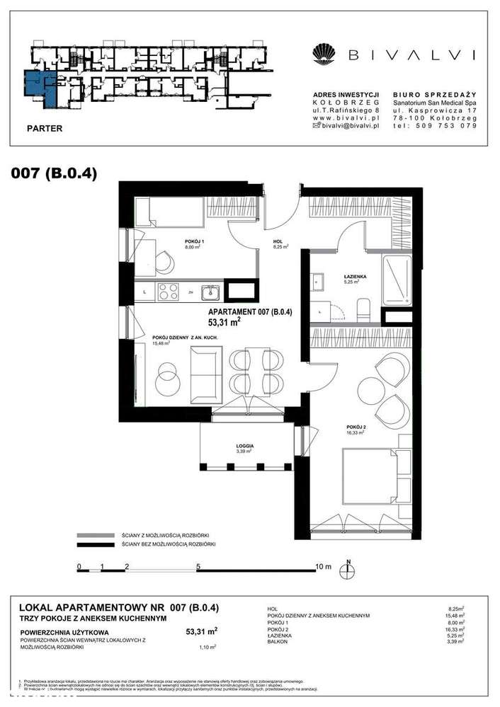 Bivalvi  | apartament 3-pok. | 53,31 m² | 7 - Pełny obrazek: 3/9