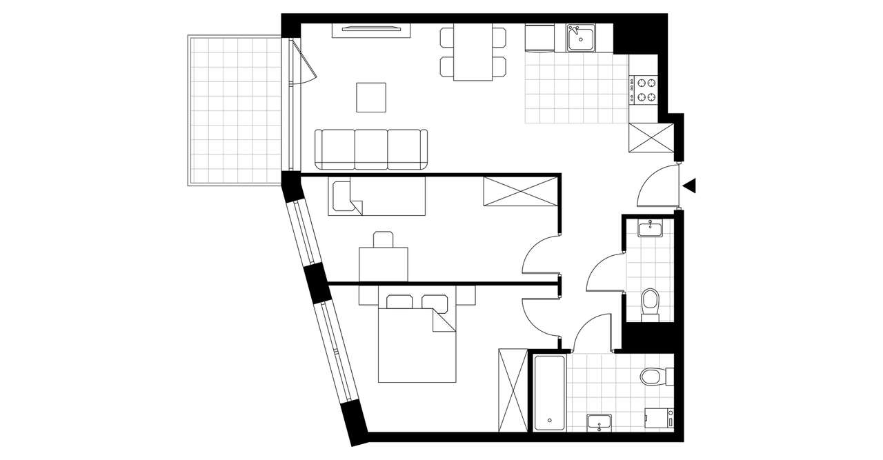 3-pokojowe mieszkanie 57m2 + taras Bezpośrednio - Pełny obrazek: 3/8