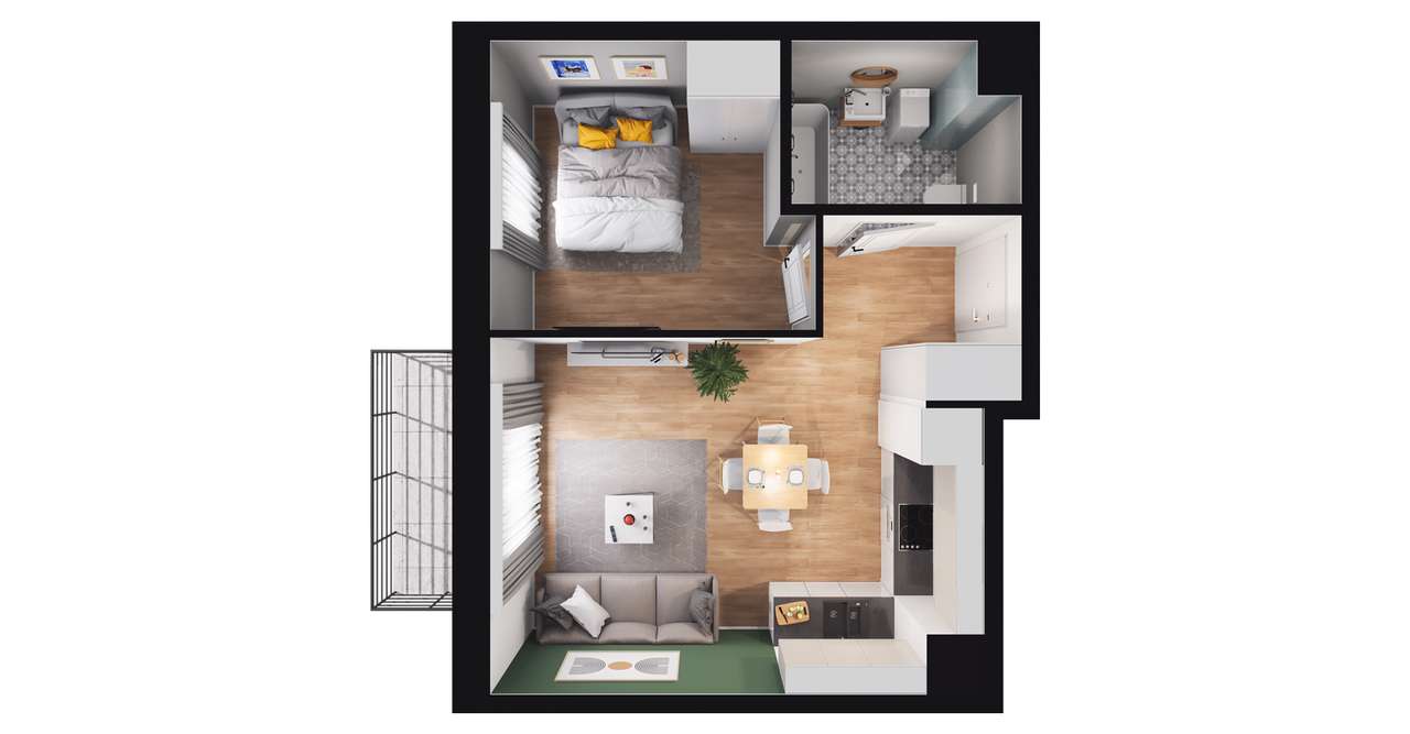 2-pokojowe mieszkanie 35m2 + balkon Bez Prowizji - Pełny obrazek: 2/8