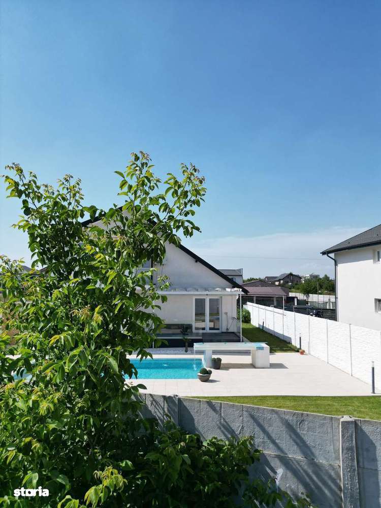 Casă de vânzare modernă P+1 , piscină Berceni – 5 camere, teren 450 mp-0
