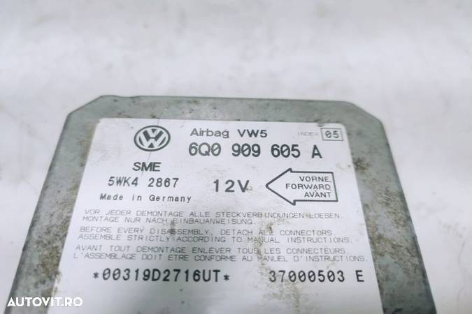 Calculator modul airbag 6q0909605a Volkswagen VW Passat B5.5 (facelift) seria - 3