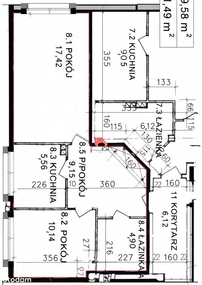 Bartodzieje duże 2 pokoje przy pętli parking-13