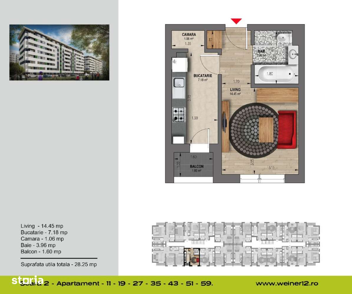 Garsoniere Weiner Residence Direct Dezvoltator Militari Vest Group - Imagine principală: 2/16
