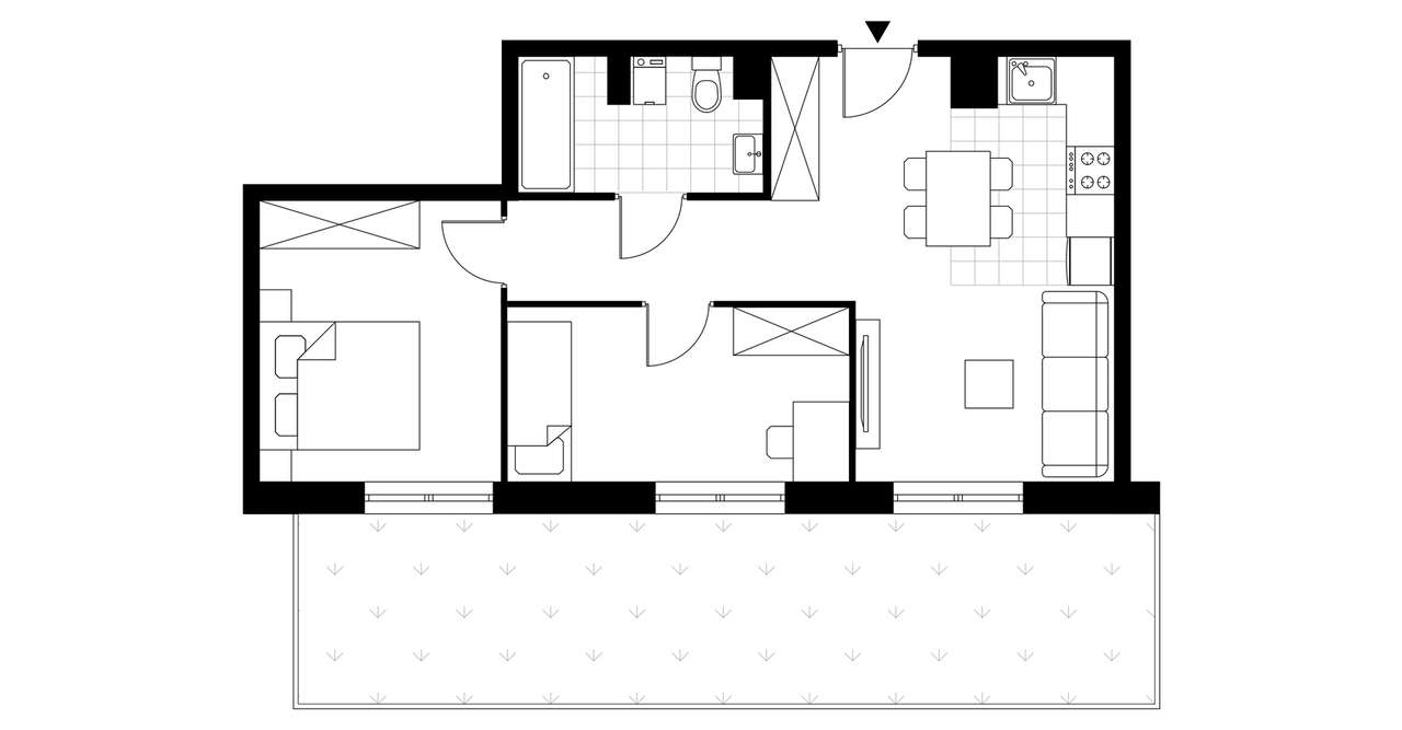 3-pokojowe mieszkanie 48m2 + ogródek Bezpośrednio - Pełny obrazek: 4/9