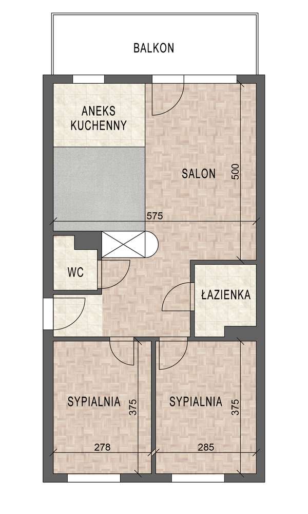 Trzy pokoje z dużym balkonem-18