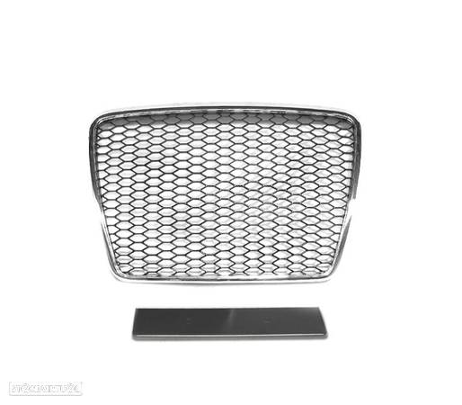 GRELHA FRONTAL PARA AUDI A6 4F 08-11 LOOK RS6 COR CROMADA - 2