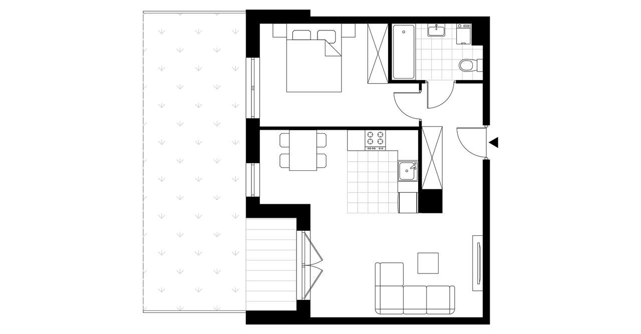 2-pokojowe mieszkanie 50m2 Bezpośrednio - Pełny obrazek: 3/6