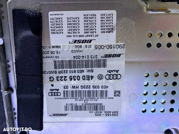 Amplificator Audio Sunet BOSE Audi A8 D3 2004 - 2010 Cod 4E0035223G 4E0910223R - 7