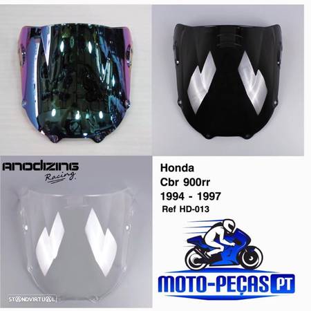 Viseira cbr 900 ano 1994 até 1997 briseira honda 900rr fireblade  vidro bolha - 1