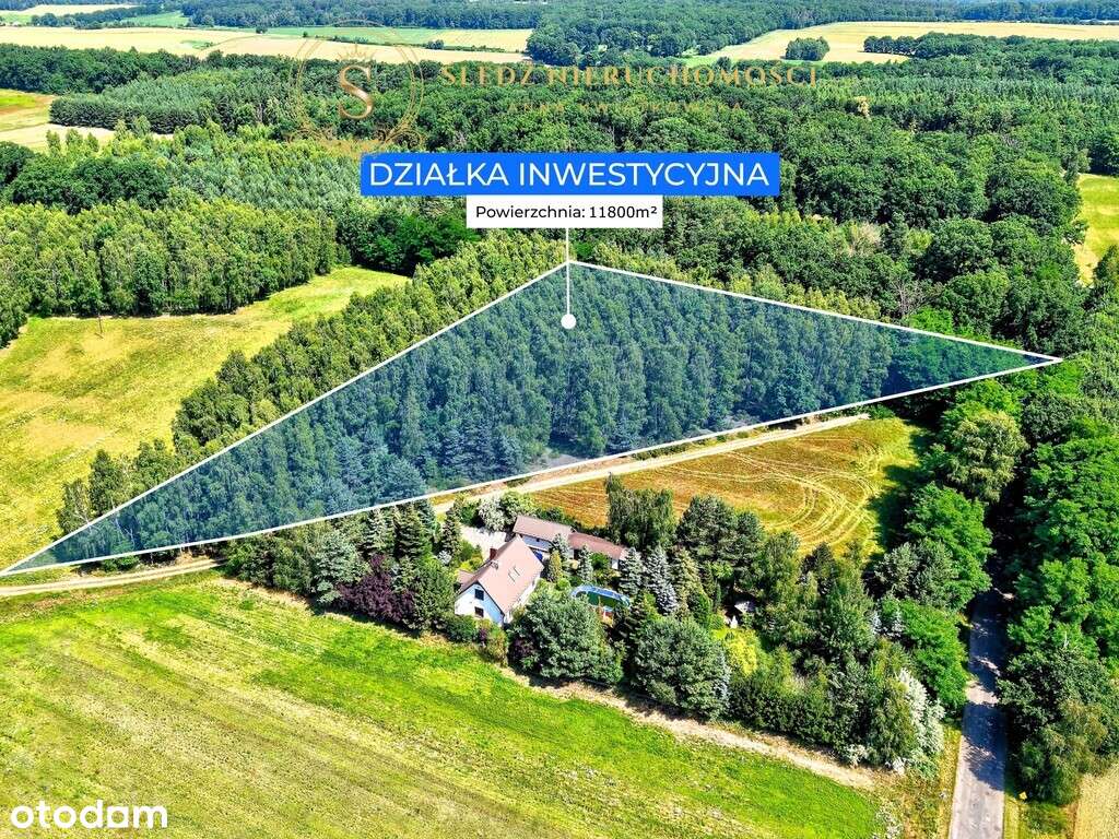 1,2 ha Działka Budowlana 45 min od Wrocławia + Las-2