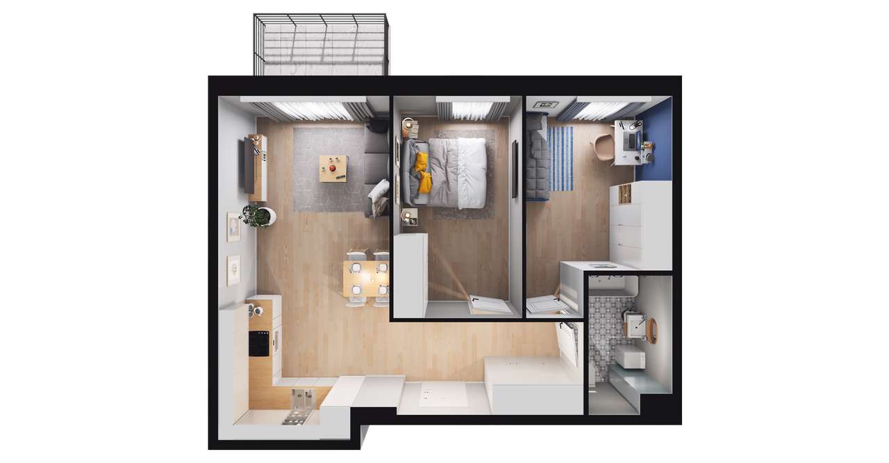 3-pokojowe mieszkanie 53m2 + balkon Bez Prowizji - Pełny obrazek: 2/8