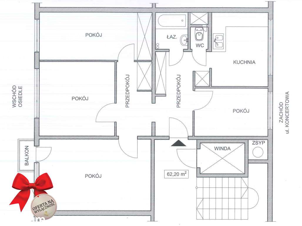 4 pokoje, balkon, piwnica Czechów - Pełny obrazek: 2/12