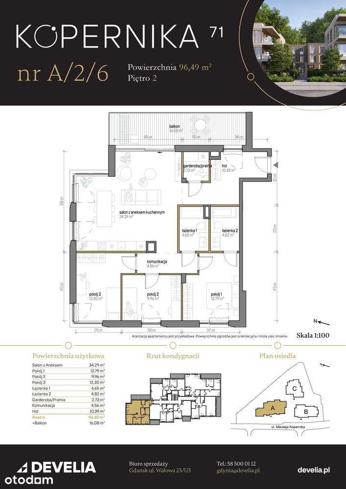 4-pokojowe mieszkanie 96m2 + balkon Bez Prowizji - Pełny obrazek: 2/9