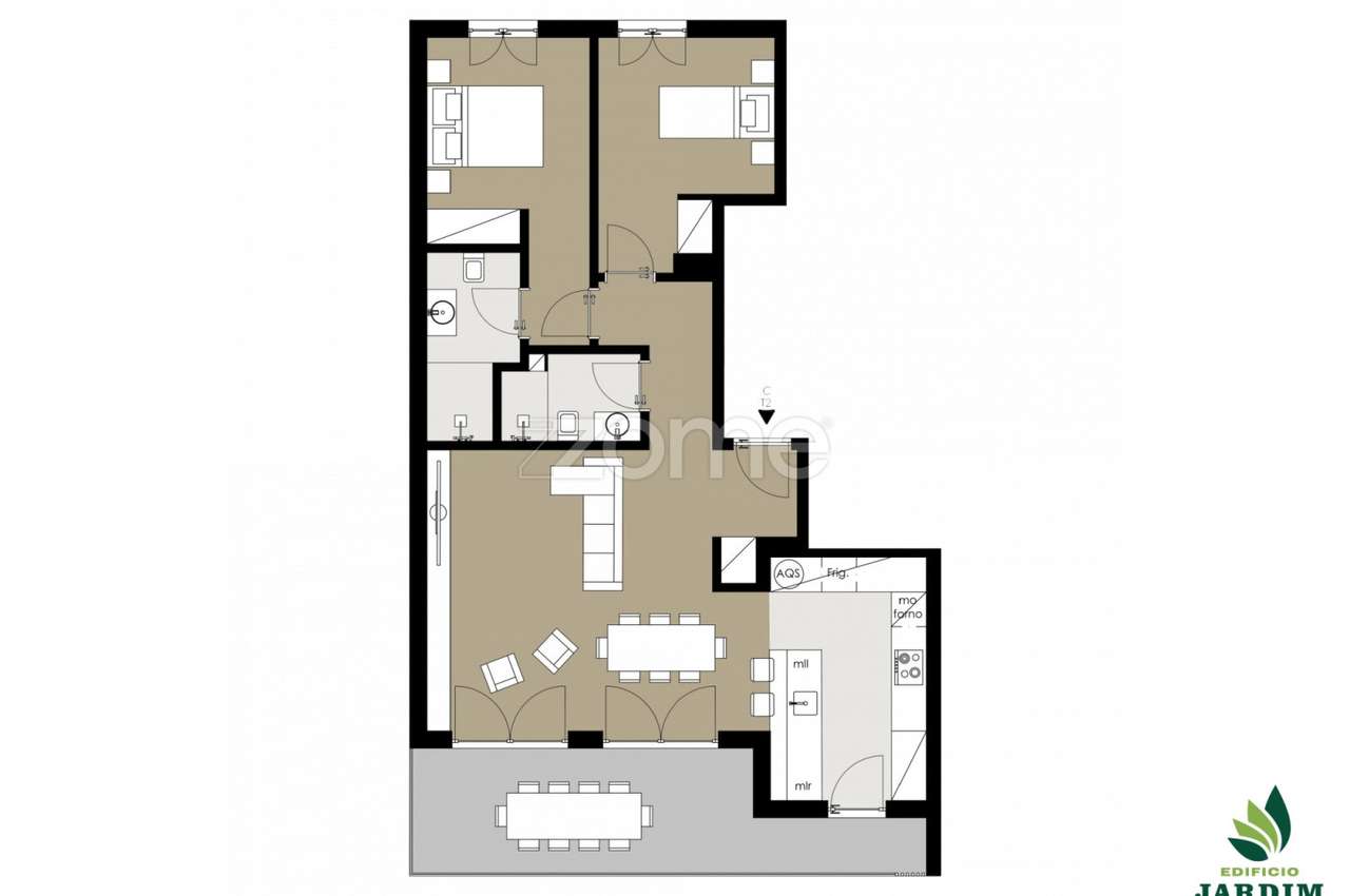 Apartamento T2 - Edifício Jardim-10