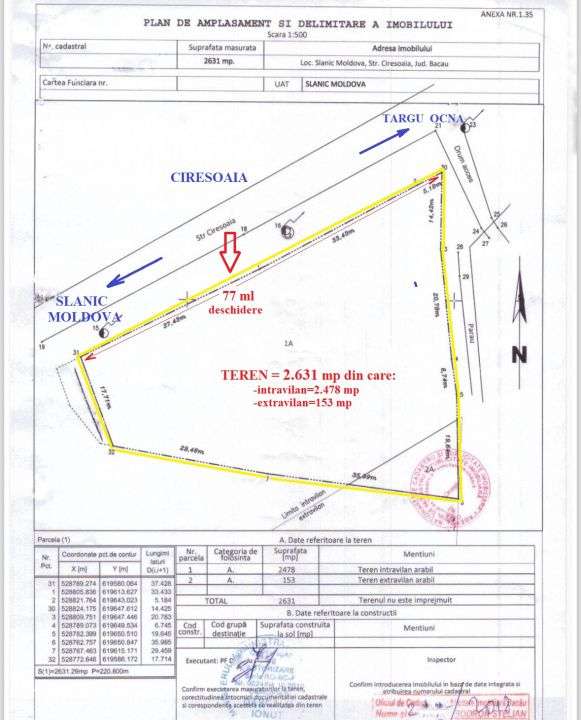 Teren de vanzare 2.631 mp,  Slanic Moldova - Ciresoaia, Bacau - Imagine principală: 3/19