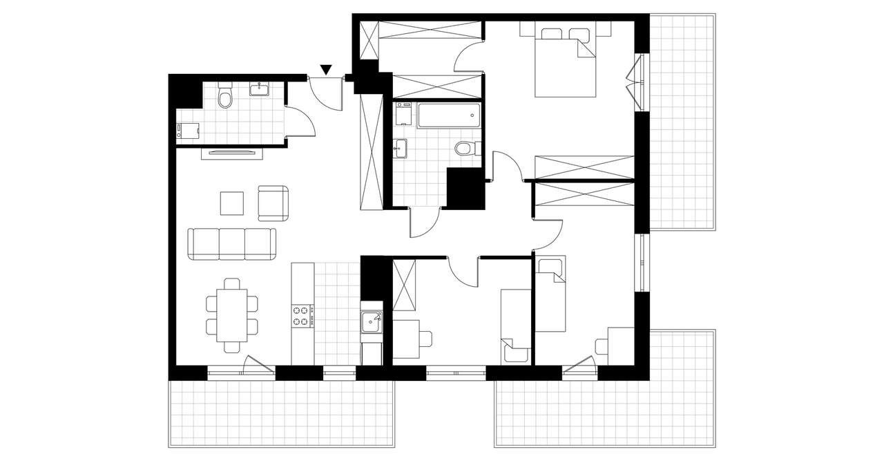 4-pokojowe mieszkanie 95m2 + 3 loggie - Pełny obrazek: 3/8