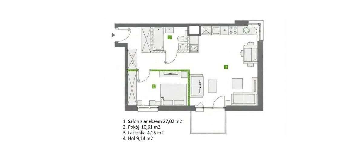 2 pokoje Bez prowizji 0% Pcc Warszawa Włochy-1