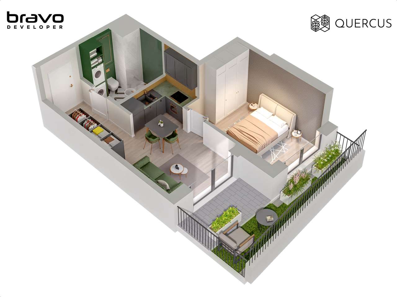 Quercus C.60.C ogród 7,75 m² i taras 4,2 m²