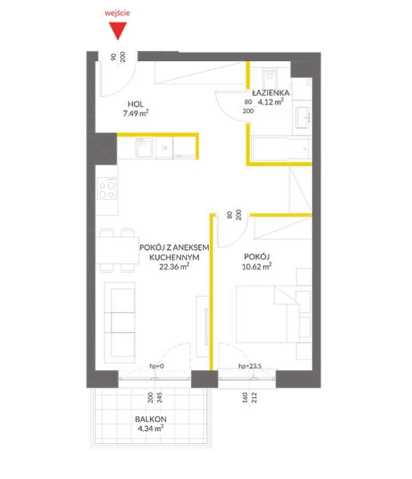 Nowoczesne 2-pokojowe mieszkanie z balkonem w Krakowie-4
