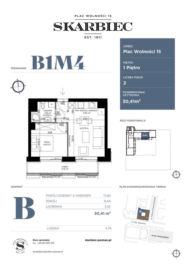 Skarbiec | nowy budynek | 2-pok. | B1.M4 - Pełny obrazek: 2/8