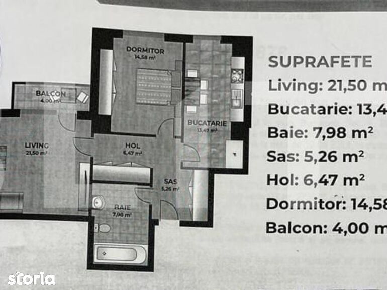Apartament 2 camere, 73,26mp, bloc nou, zona Bacriz
