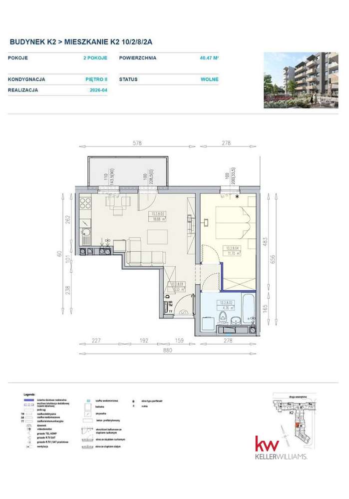 Nowe 2-pok mieszkanie na Krzykach - Pełny obrazek: 2/9