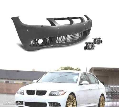 PÁRA-CHOQUES PARA BMW SERIE 3 E90 E91 COM LAVA FARÓIS E PDC + FARÓIS DE NEVOEIRO - 1