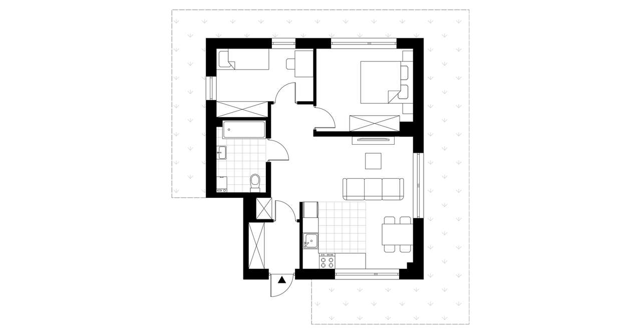 3-pokojowe mieszkanie 54m2 + ogródek - Pełny obrazek: 3/8