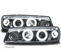 FARÓIS ANGEL EYES PARA OPEL CALIBRA 90-98 FUNDO CROMADO - 1