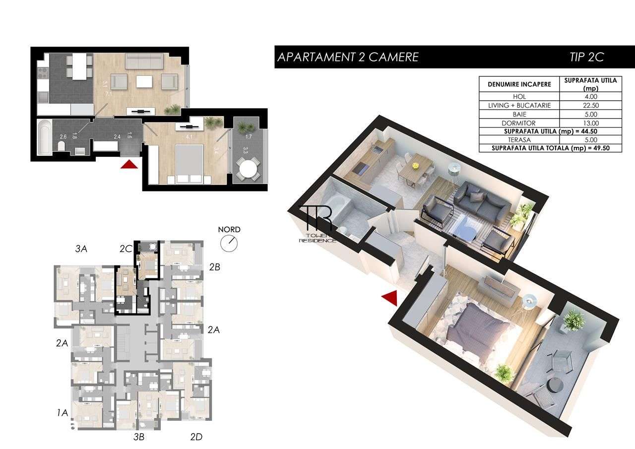 Apartament 2 Camere Incalzire in Pardoseala Ansamblu Nou Rahova - Imagine principală: 4/20