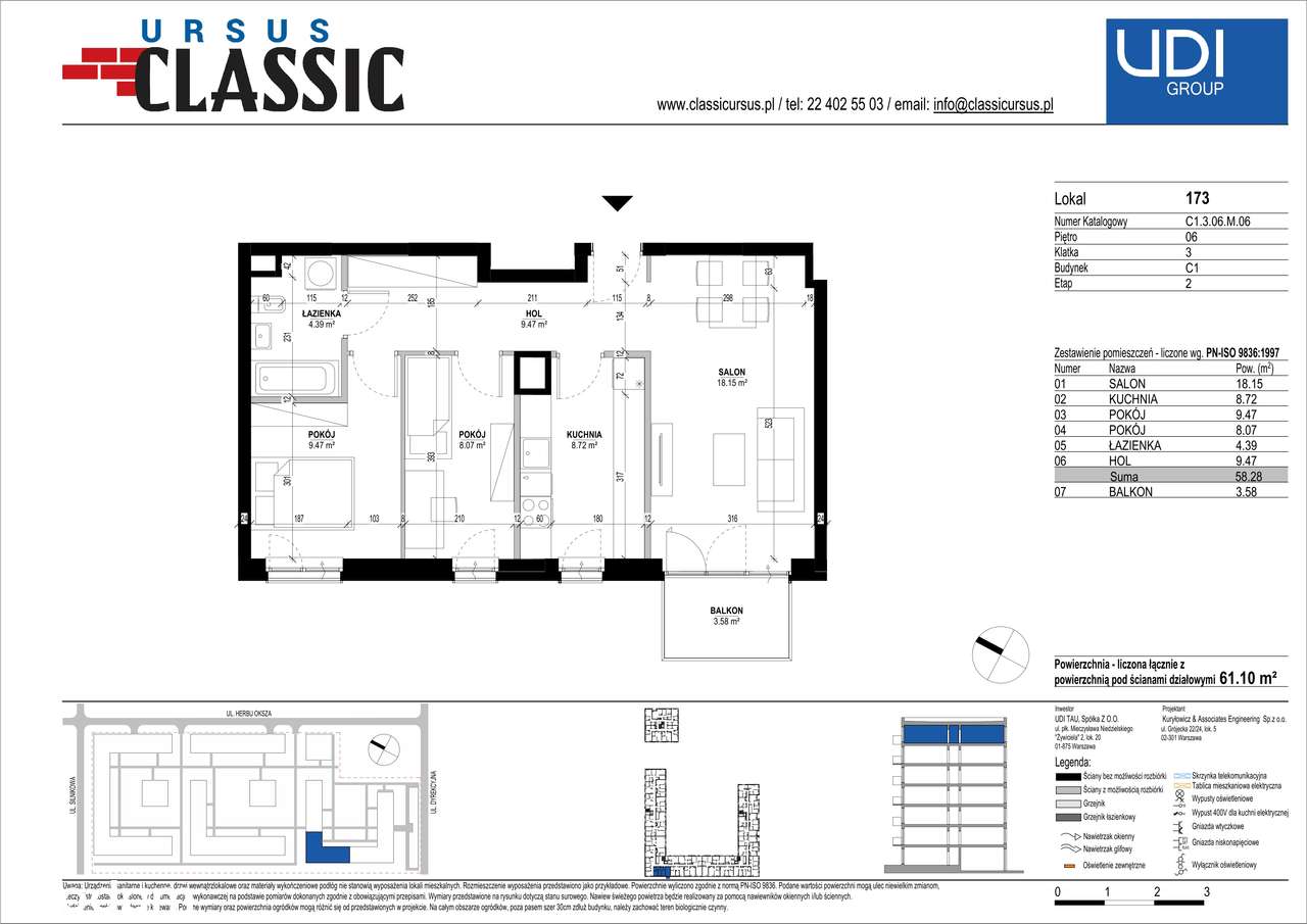 Ursus Classic | mieszkanie 3-pok. |C1_173 - Pełny obrazek: 2/9