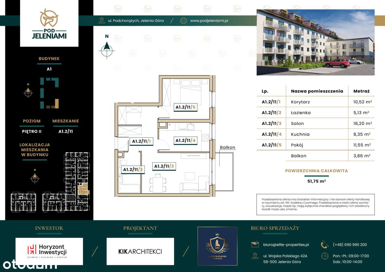 Pod Jeleniami | mieszkanie 3-pok. | A1.1/11 - Pełny obrazek: 2/9